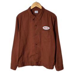 ☆☆ TENDERLOIN テンダーロイン 長袖 シャツ SIZE M ワッペン メンズ ブラウン Bランク