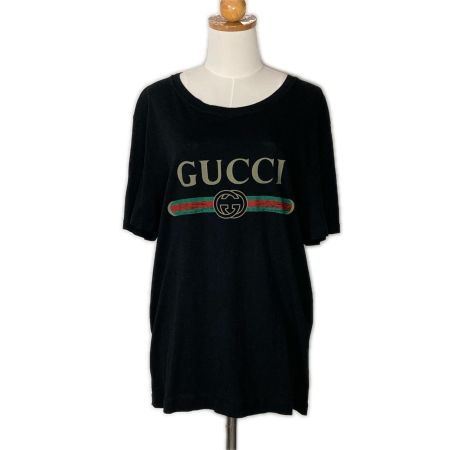  GUCCI グッチ 半袖  Tシャツ ロゴウォッシュドオーバーサイズ SIZE S レディース ブラック