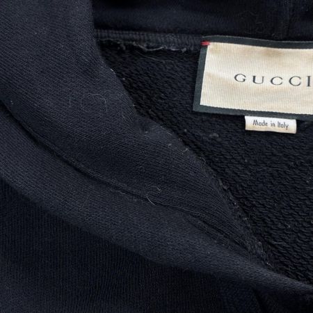 GUCCI グッチ プルオーバーパーカー レインボーロゴプリント SIZE S 475374-XJAPA ブラック メンズ