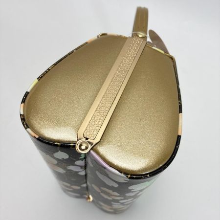   草履&バッグセット Fサイズ 草履長さ約24㎝ 花柄 箱付き 和装小物 ゴールド