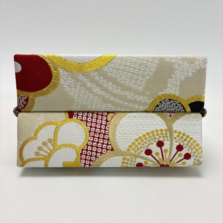   草履&バッグセット Fサイズ 草履長さ約24.5㎝ 花柄 箱付き 和装小物 ゴールド