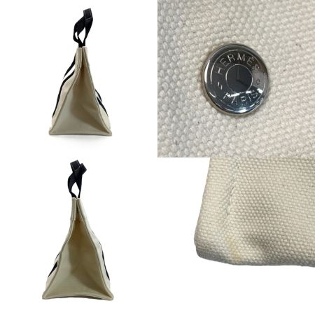  HERMES エルメス トートバッグ キャンバス ボラボラ アイボリー
