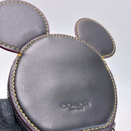 COACH コーチ ミッキー型 小銭入れ レザー ロゴ 黒 F59071 ブラック コインケース
