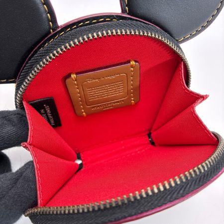COACH コーチ ミッキー型 小銭入れ レザー ロゴ 黒 F59071 ブラック コインケース