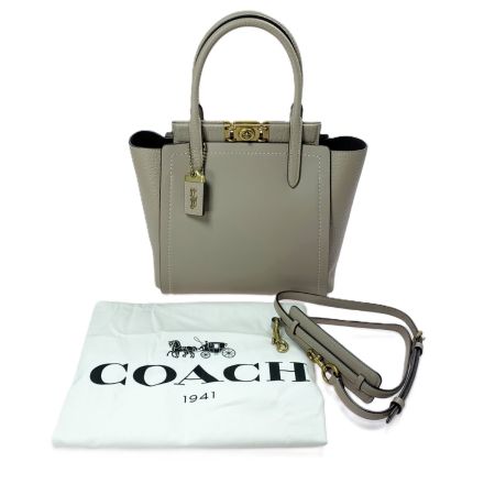  COACH コーチ トループトート 2wayショルダーバッグ エンボスレザー 79468 ベージュ 袋 ストラップ付 レディース