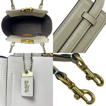  COACH コーチ トループトート 2wayショルダーバッグ エンボスレザー 79468 ベージュ 袋 ストラップ付 レディース