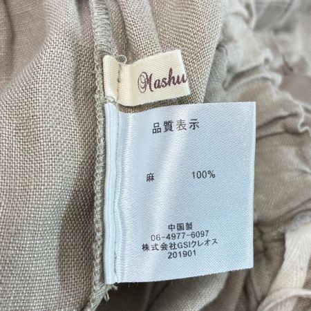 mashukashu マシュカシュ リネンパンツ SIZE Free レディース カーキ系