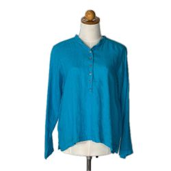 a+koloni リネンシャツ 長袖 19107013 ブルー SIZE Fre レディース Bランク