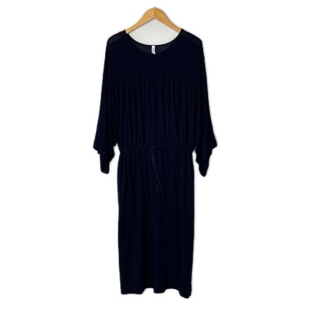 mina perhonen ミナ ペルホネン ウール ワンピース SIZE 38 ya8486 ネイビー レディース