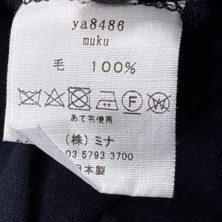 mina perhonen ミナ ペルホネン ウール ワンピース SIZE 38 ya8486 ネイビー レディース