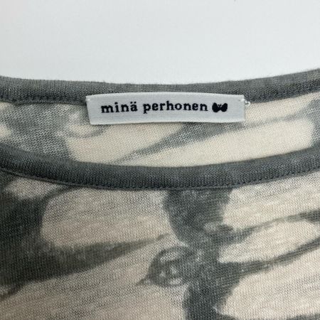  mina perhonen ミナペルホネン 7分丈ワンピース サイズ36 aas8672 ライトグレー