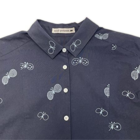  mina perhonen 長袖ワンピース サイズ36 za3854 ネイビー