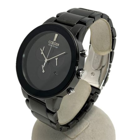  CITIZEN シチズン アクシオム クロノグラフ AT2245-57E ブラック エコドライブ メンズ 腕時計 Axiom