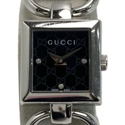☆☆ GUCCI グッチ トルナヴォーニ 3Pダイヤ 120 ブラック クォーツ レディース 腕時計 Cランク