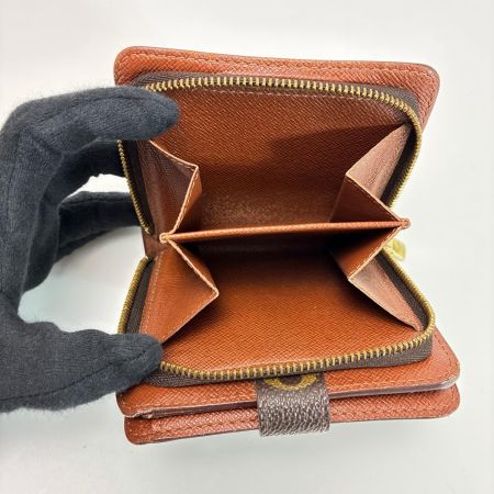 LOUIS VUITTON ルイヴィトン モノグラム コンパクトジップ M61667 ブラウン 2つ折り財布
