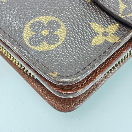 LOUIS VUITTON ルイヴィトン モノグラム コンパクトジップ M61667 ブラウン 2つ折り財布