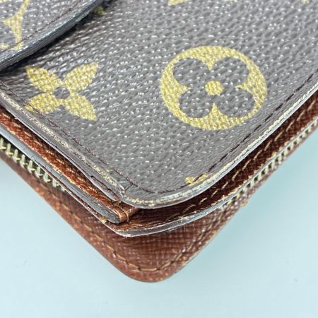 LOUIS VUITTON ルイヴィトン モノグラム コンパクトジップ M61667 ブラウン 2つ折り財布