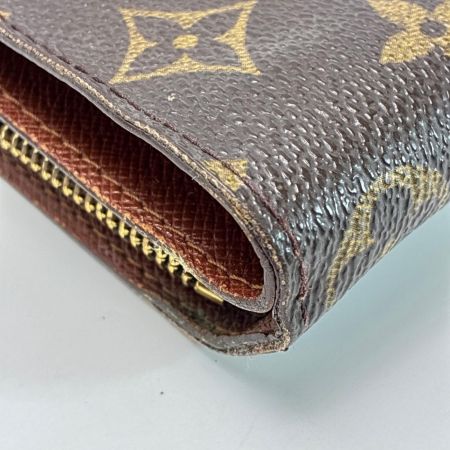 LOUIS VUITTON ルイヴィトン モノグラム コンパクトジップ M61667 ブラウン 2つ折り財布