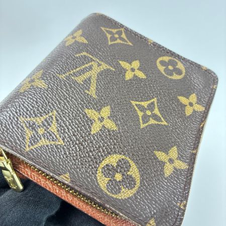 LOUIS VUITTON ルイヴィトン モノグラム コンパクトジップ M61667 ブラウン 2つ折り財布