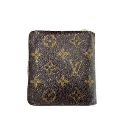 LOUIS VUITTON ルイヴィトン モノグラム コンパクトジップ M61667 ブラウン 2つ折り財布