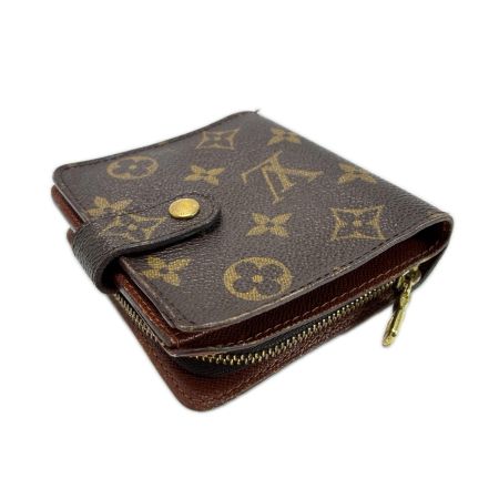LOUIS VUITTON ルイヴィトン モノグラム コンパクトジップ M61667 ブラウン 2つ折り財布