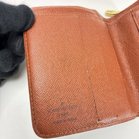 LOUIS VUITTON ルイヴィトン モノグラム コンパクトジップ M61667 ブラウン 2つ折り財布