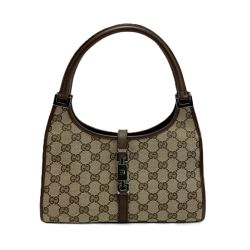 ☆☆ GUCCI グッチ GGキャンバス ジャッキー ハンドバッグ 002.1068 ブラウン キャンバス×レザー Bランク