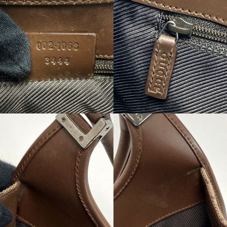  GUCCI グッチ GGキャンバス ジャッキー ハンドバッグ 002.1068 ブラウン キャンバス×レザー