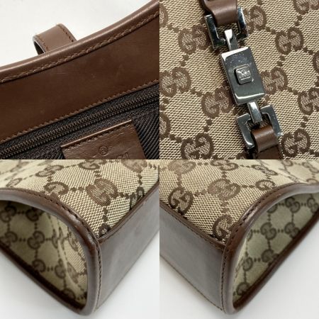  GUCCI グッチ GGキャンバス ジャッキー ハンドバッグ 002.1068 ブラウン キャンバス×レザー