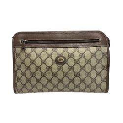 GUCCI グッチ GG クラッチバッグ セカンドバッグ 97.01.037 ブラウン ベージュ PVC×レザー Cランク