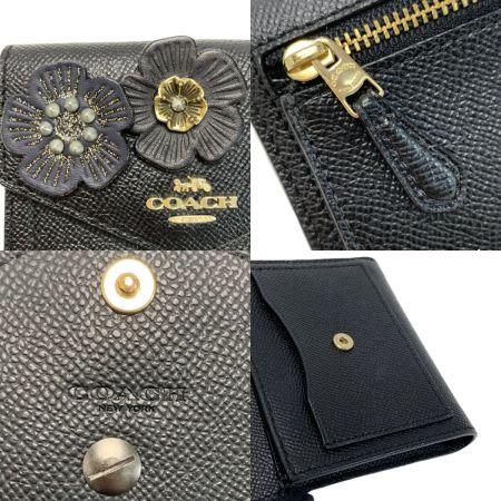  COACH コーチ 財布 ティーローズ 三つ折り  58298 ブラック 財布 レディース