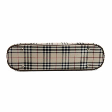  BURBERRY バーバリー ノバチェック トートバッグ ベージュ ハンドバッグ キャンバス×レザー