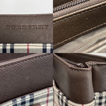  BURBERRY バーバリー ノバチェック トートバッグ ベージュ ハンドバッグ キャンバス×レザー