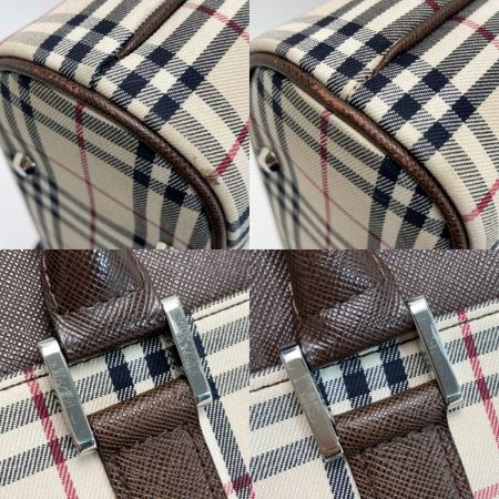  BURBERRY バーバリー ノバチェック トートバッグ ベージュ ハンドバッグ キャンバス×レザー