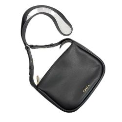 FURLA フルラ ショルダーバッグ レザー ブラック レディース ゴールド金具 保存袋有 Bランク