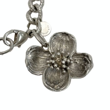  Tiffany & Co. ティファニー ツイストロープ フラワーチャーム ブレスレット シルバー SV925 ハナミズキ