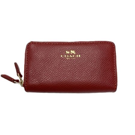  COACH コーチ ダブルジップ コインケース 63921 レッド