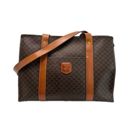 CELINE セリーヌ マカダム柄 ショルダートートバッグ ヴィンテージ MC98/2 PVCxレザー 