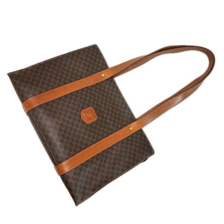 CELINE セリーヌ マカダム柄 ショルダートートバッグ ヴィンテージ MC98/2 PVCxレザー 