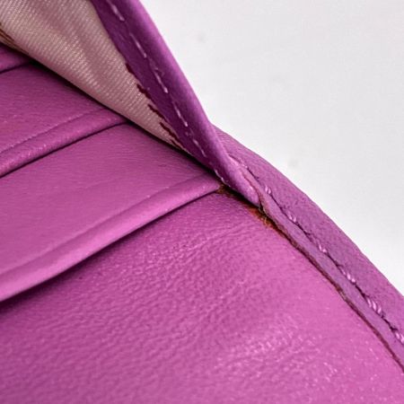  COACH コーチ ミニシグネチャー キャンバス×レザー ブラウン×パープル 2つ折り財布  レディース