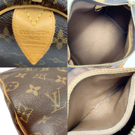  LOUIS VUITTON ルイヴィトン モノグラム スピーディ25 M41528 ブラウン ミニボストンバッグ パドロック有