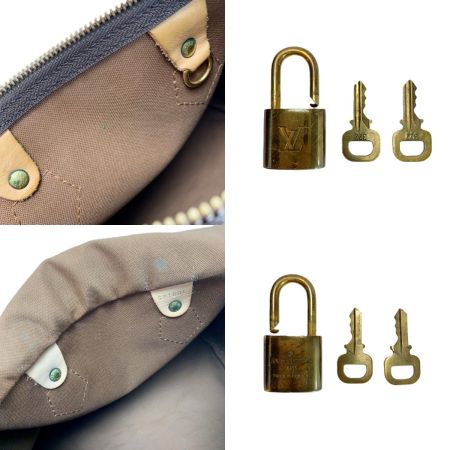  LOUIS VUITTON ルイヴィトン モノグラム スピーディ25 M41528 ブラウン ミニボストンバッグ パドロック有