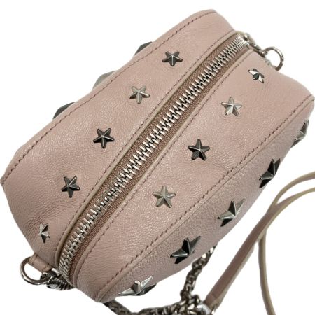  JIMMY CHOO ジミーチュウ サニー スタースタッズ キューブショルダーバッグ ピンク チェーンショルダー