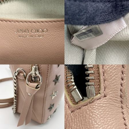  JIMMY CHOO ジミーチュウ サニー スタースタッズ キューブショルダーバッグ ピンク チェーンショルダー