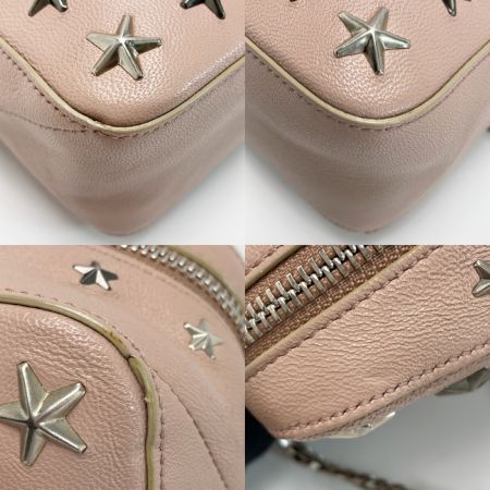  JIMMY CHOO ジミーチュウ サニー スタースタッズ キューブショルダーバッグ ピンク チェーンショルダー