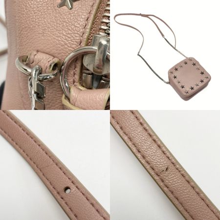  JIMMY CHOO ジミーチュウ サニー スタースタッズ キューブショルダーバッグ ピンク チェーンショルダー
