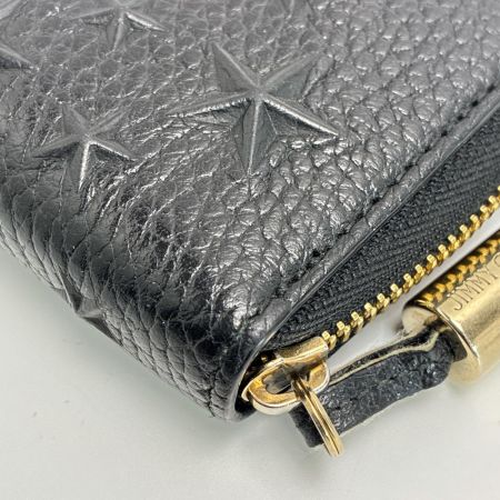 JIMMY CHOO ジミーチュウ エンボス スター スタッズ ラウンドファスナー コインケース ブラック 小銭入れ