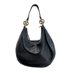 ☆☆ GUCCI グッチ ワンショルダーバッグ グッチシマ  レザー 232962 ブラック レディース Bランク
