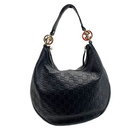  GUCCI グッチ ワンショルダーバッグ グッチシマ  レザー 232962 ブラック レディース