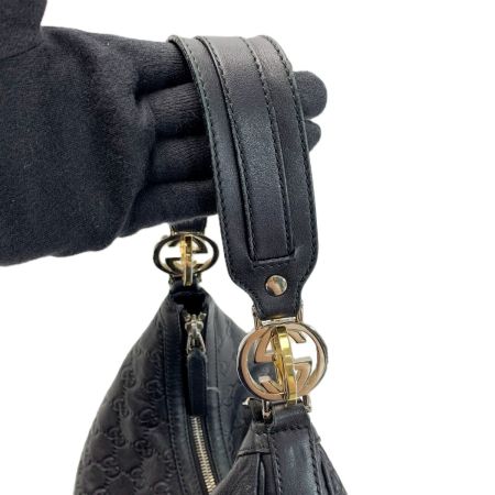  GUCCI グッチ ワンショルダーバッグ グッチシマ  レザー 232962 ブラック レディース